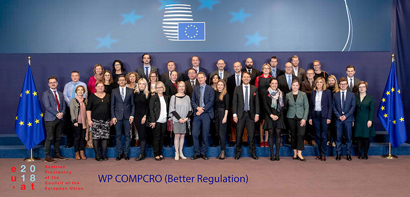 Fotografia grupo de trabalho de Better Regulation do Conselho durante a presidência austríaca (2018)